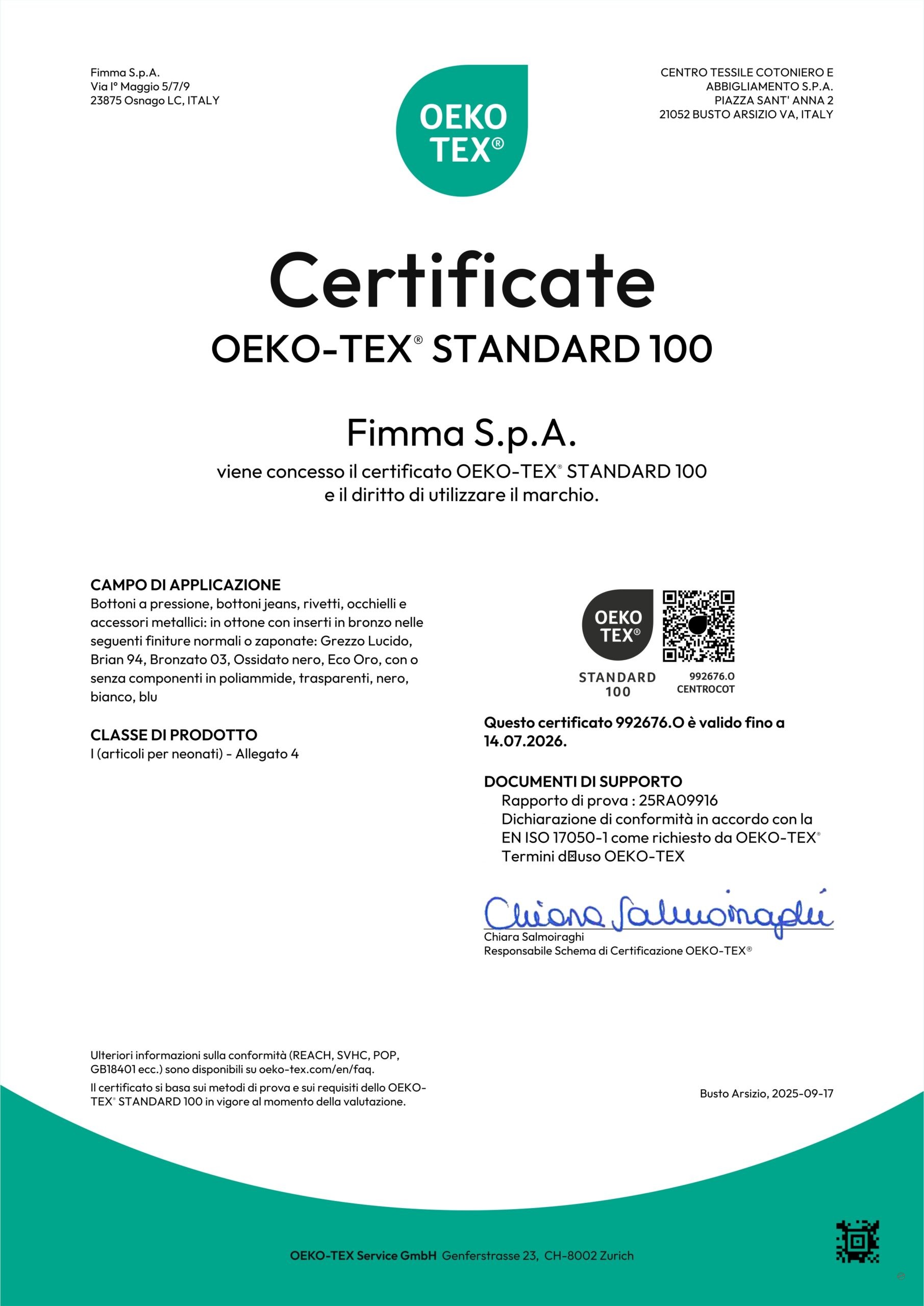 CERTIFICATO 